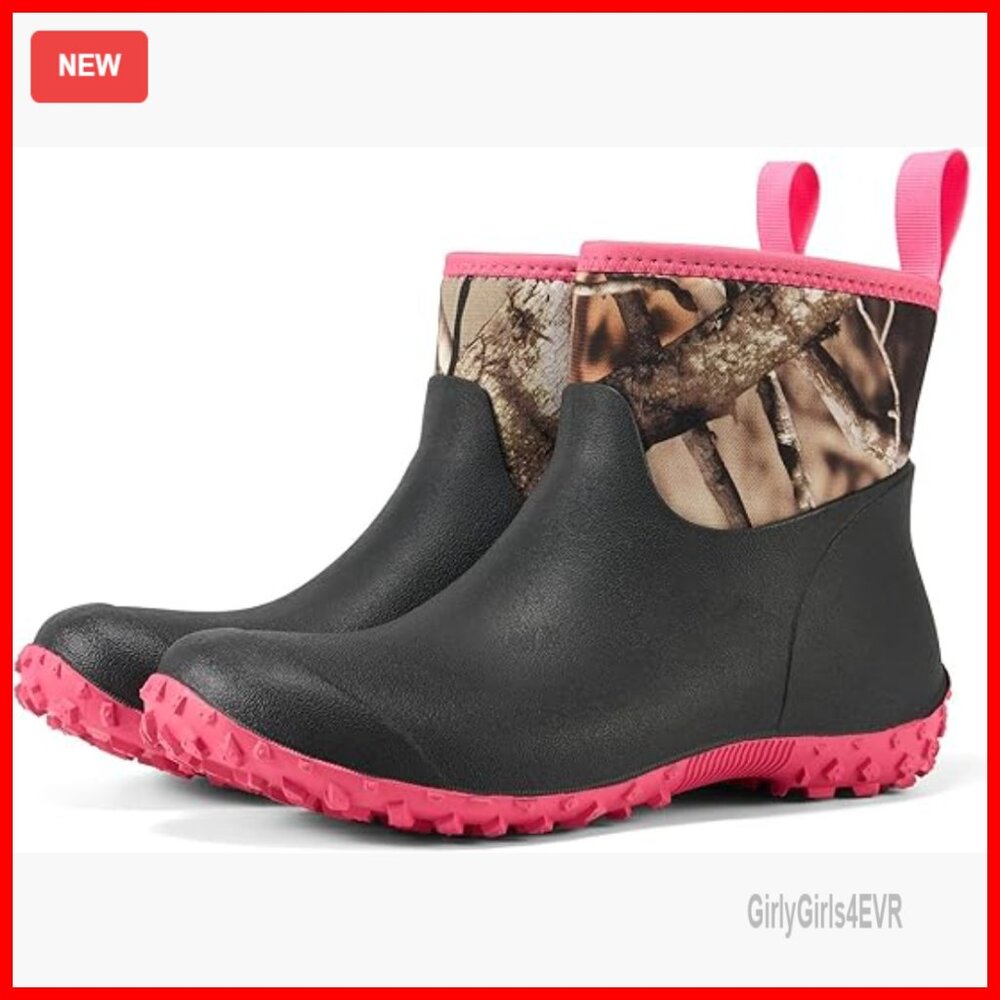 Women's Waterproof Ankle Rain Boots Insulated Neoprene Anti-Slip Outdoor Work